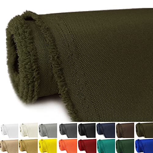 Waterproof Canvas Fabric by The Yard 58" W 600D Upholstery Polyester Material Indoor Outdoor Water Resistant Fabric for Chair Cushion Furniture Cover Sewing DIY Cloth, 5 Yards Army Green