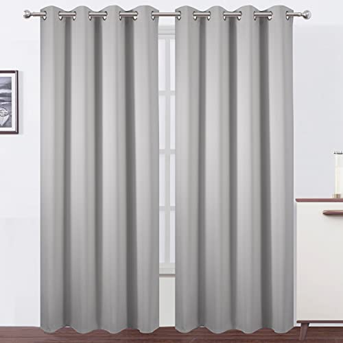 LEMOMO Blackout Curtains 52 x 108 inch/Light Grey