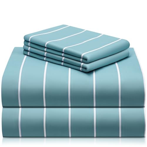 LuxClub 4 PC Queen Microfiber Striped Set