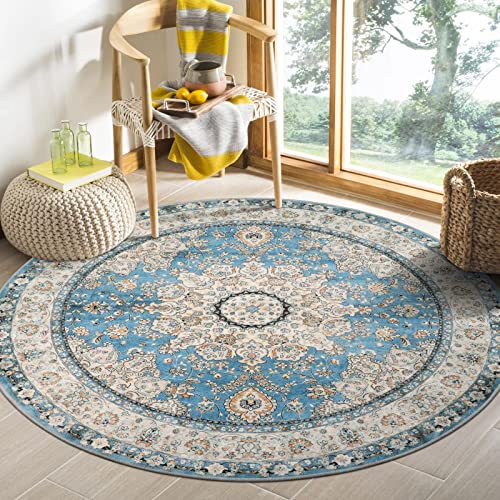 Lahome Oriental Floral Medallion Round Rug