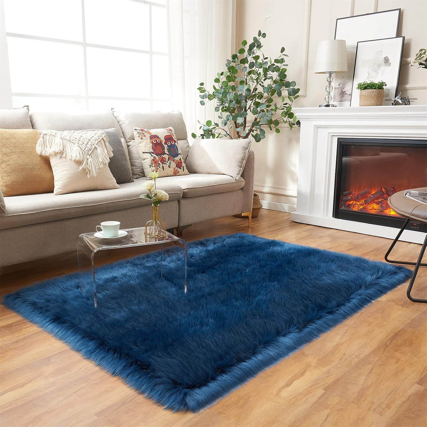 EasyJoy Ultra Soft Fluffy Shaggy (Dark Blue)