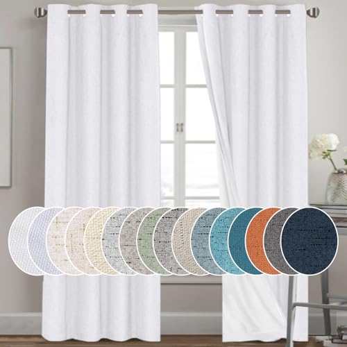 PrinceDeco Linen Blackout Curtains