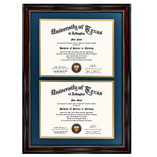 GraduationMall 14x20 Double Diploma Frame (Mahogany)