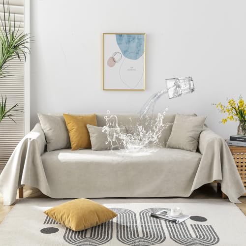 STACYPIK 100% Waterproof Beige Couch Cover