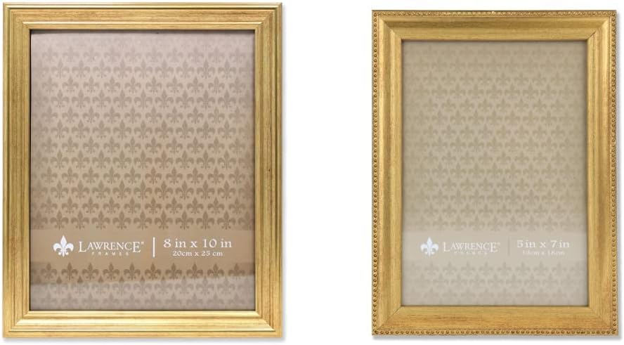 Lawrence Frames Gold Picture Frame Bundle (8x10 and 5x7)