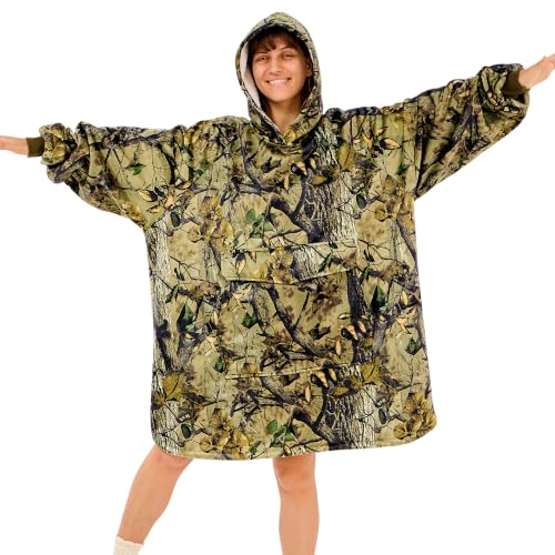 Krifey Wearable Blanket Hoodie, Oversized Sherpa Hooded as Birthday Gifts for Mom Women Girlfriend Men, Cozy Sweatshirt with Giant Pocket