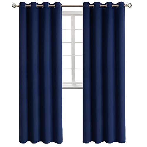 BGment Blackout Curtains - Grommet Thermal Insulated Room Darkening Bedroom and Living Room Curtains, Set of 2 Panels (52 x 108 Inch, Navy)