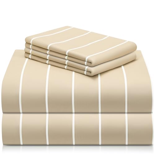 LuxClub Queen 4-Piece (Striped Cream)