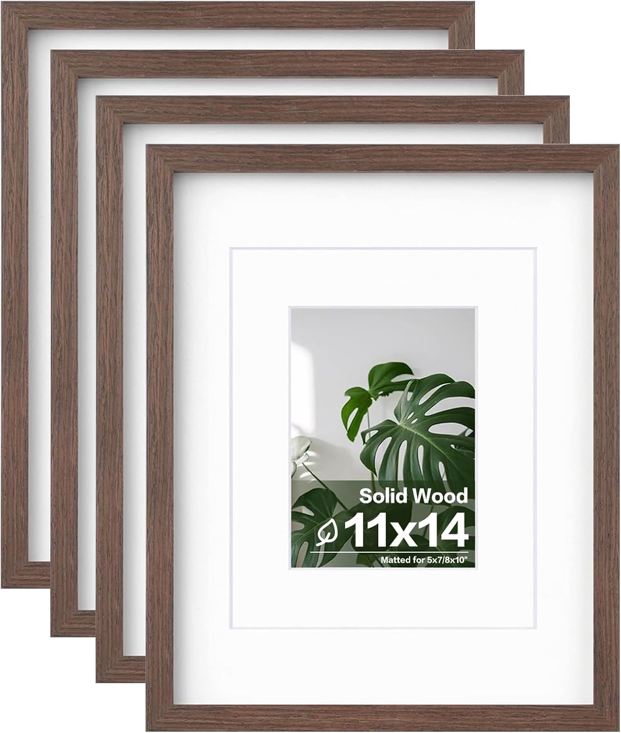 Egofine 11x14 Picture Frames Set of 4 (Brown)