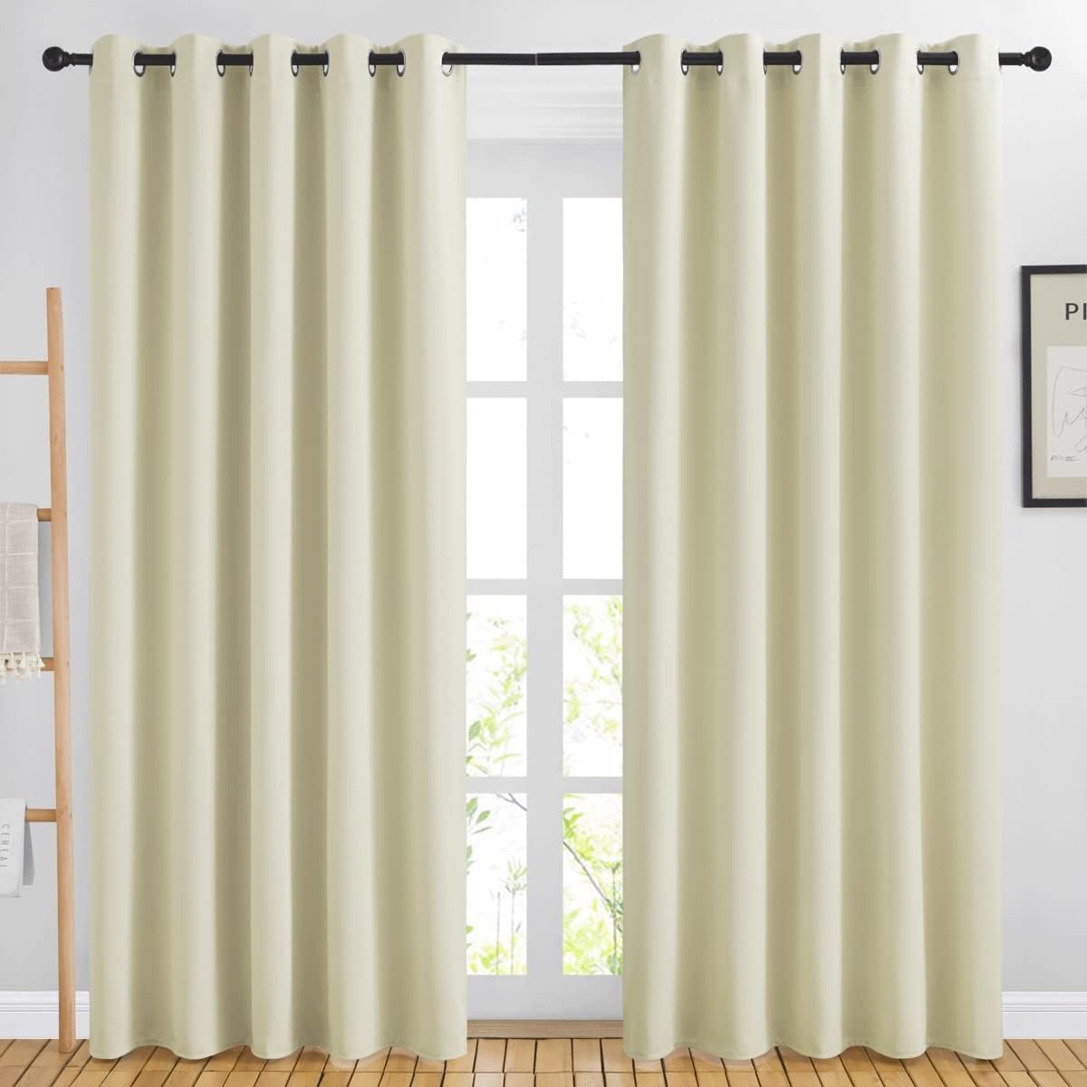 NICETOWN Blackout Curtains (Beige, 66" x 84")