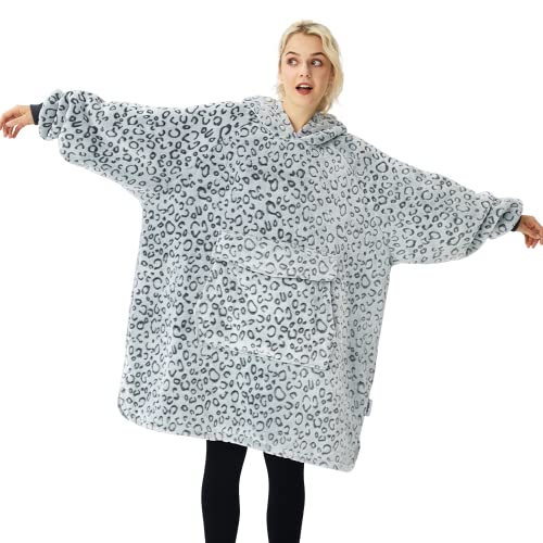 Krifey Wearable Blanket Hoodie, Oversized Sherpa Hooded as Birthday Gifts for Mom Women Girlfriend Men, Cozy Sweatshirt with Giant Pocket