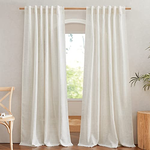 NICETOWN Linen Sheer Curtains (108")