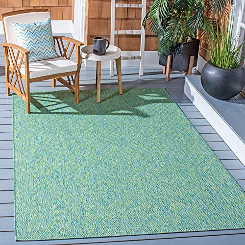 SAFAVIEH 4' Square Green & Blue