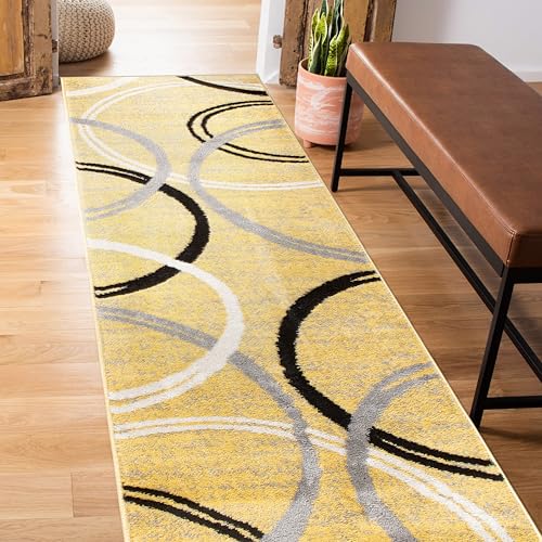 Rugshop Wavy Circles (Yellow)
