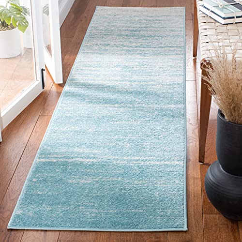 SAFAVIEH Adirondack 2'6" x 12', Aqua & Ivory