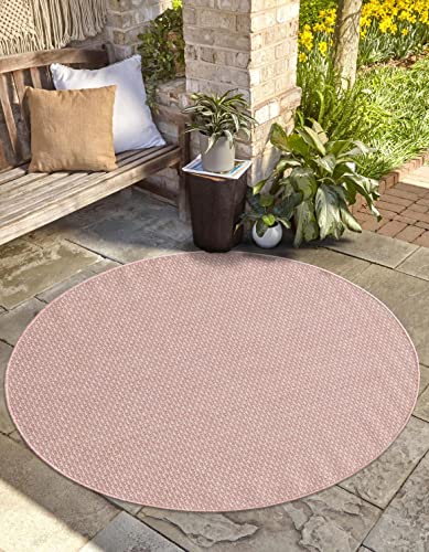 Unique Loom 7'10" Round Whisper Pink/Ivory