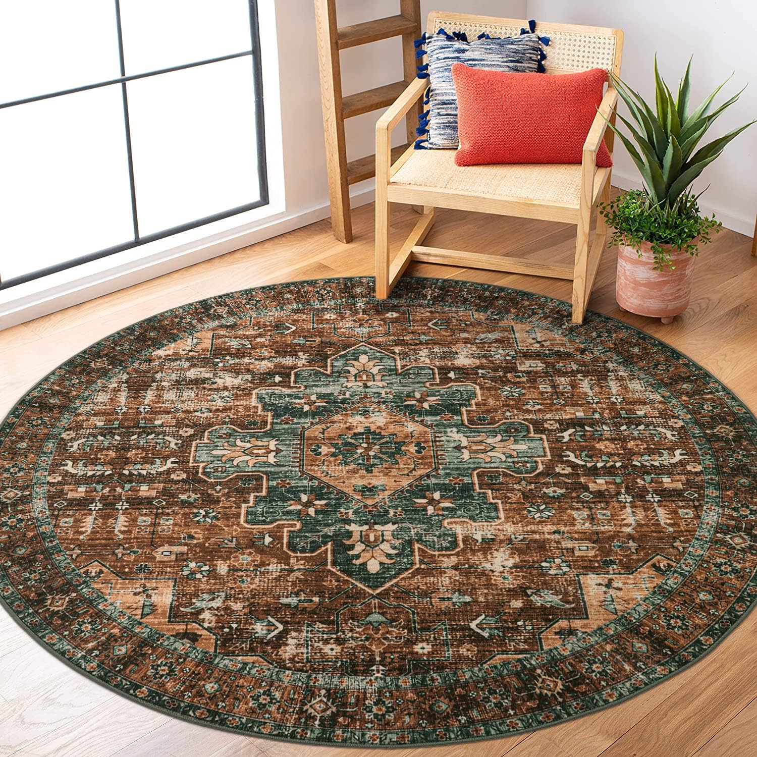 Moynesa Ultra-Thin Washable Round Rug (5ft)
