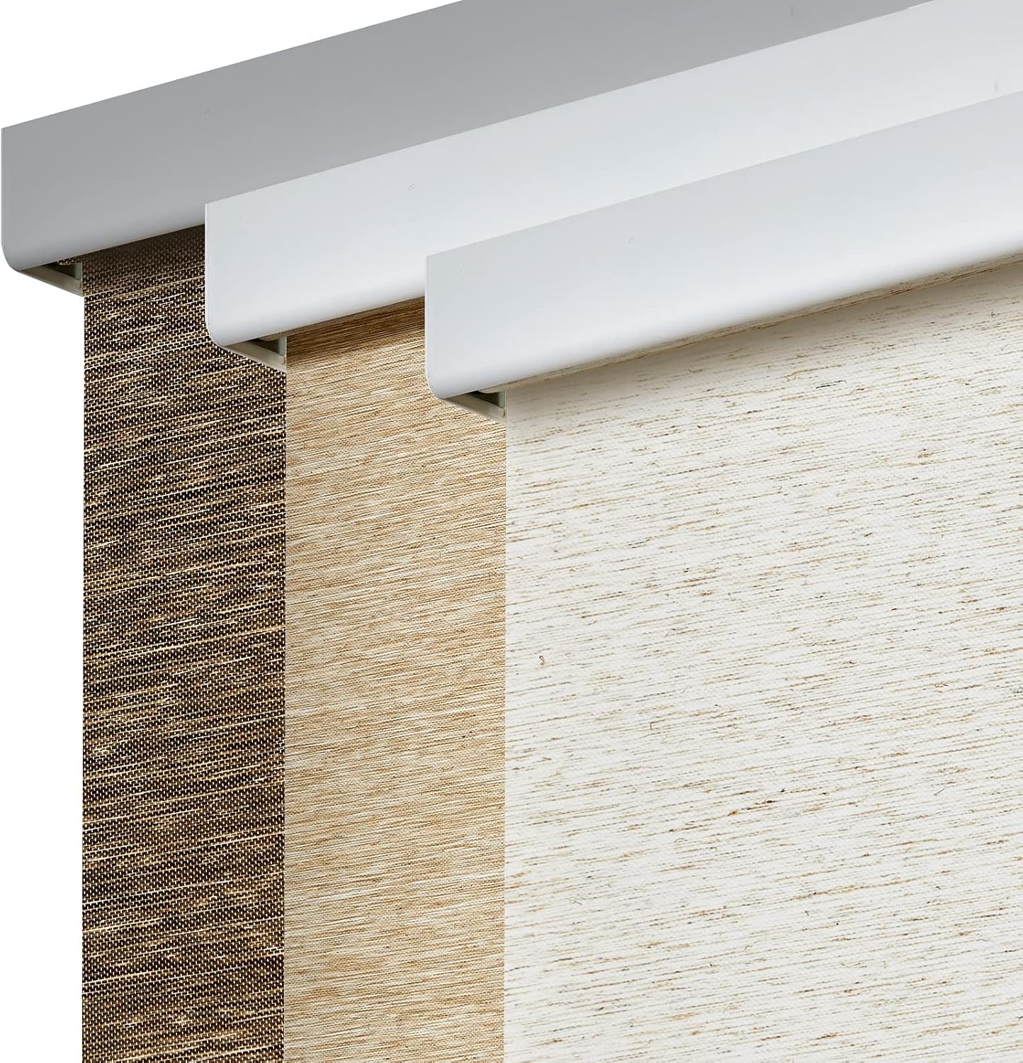 Persilux Free-Stop Cordless Window Shades Light Filtering Roller Shades for Windows (Brown 27" W x 72" H) Natural Woven UV Protection Privacy Roller Blinds for Windows, Home, Kitchen, Office, Door