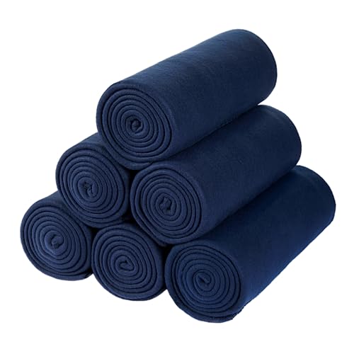 CAI TENG Fleece Throw Blankets (Navy 6 Pack)