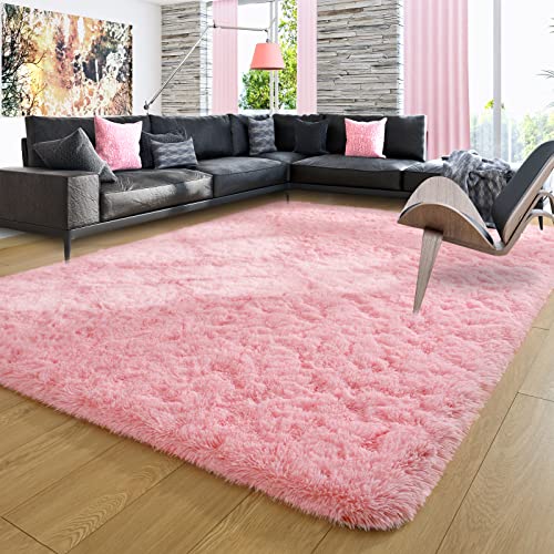 Ompaa Pink 8x10 Fluffy Rug