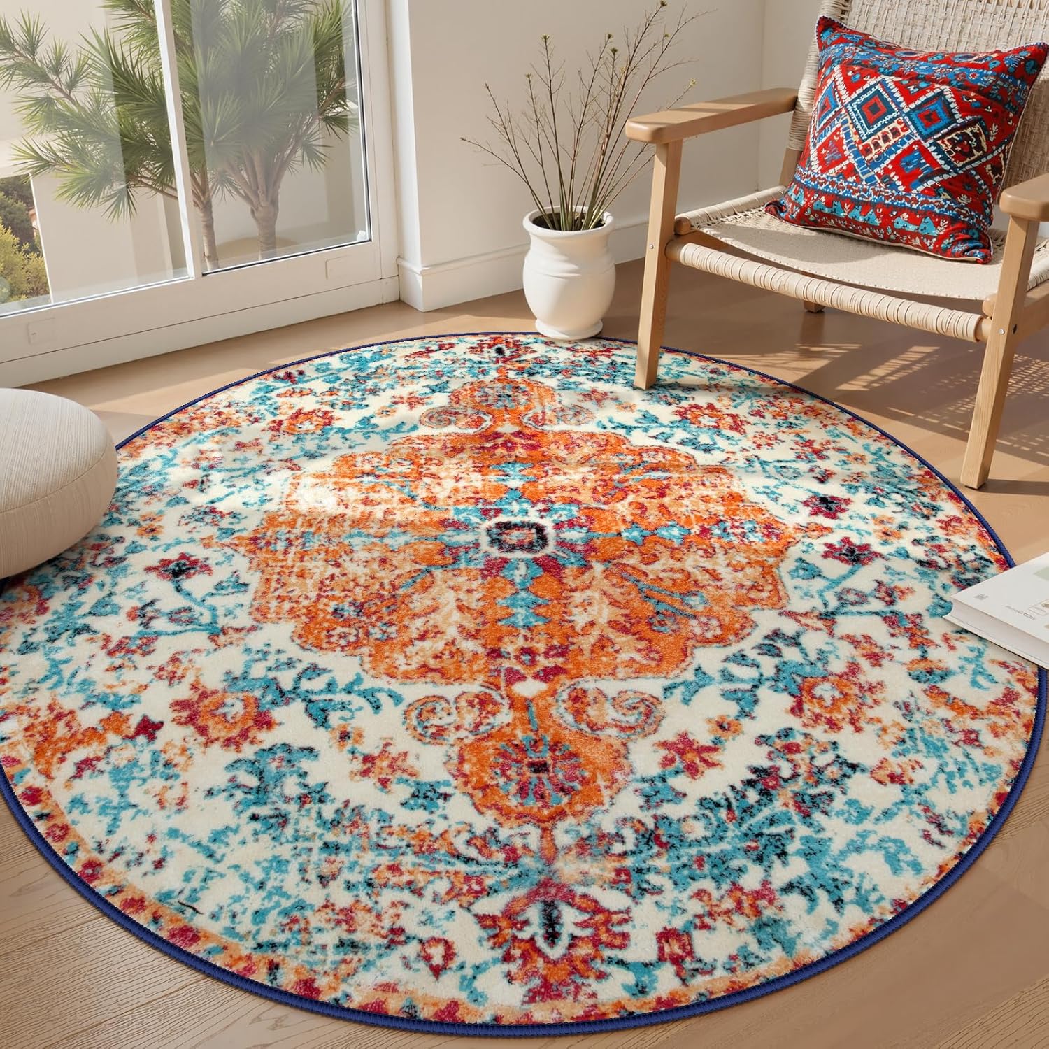 Lahome Washable Round Rug 5'3"