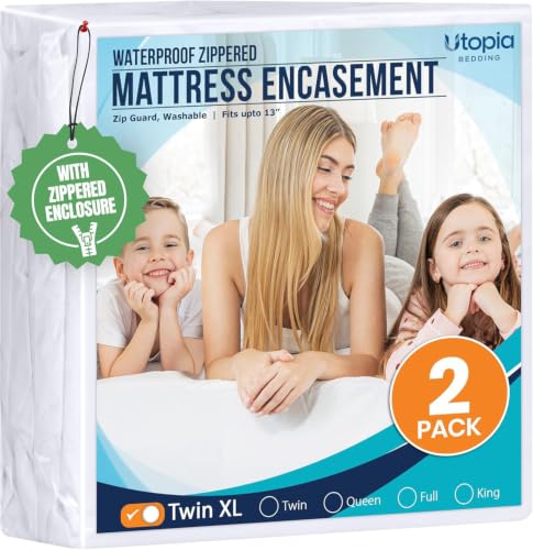 Utopia Bedding Waterproof Mattress Protector Twin XL (2-Pack)