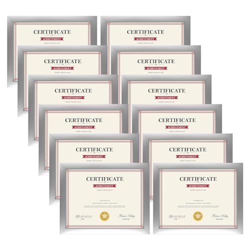 Giftgarden 8.5x11 Picture Frame Silver Set of 12