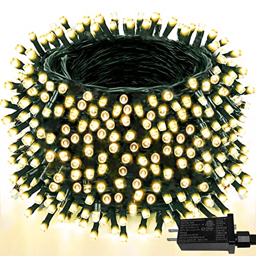 Upgraded Super Long 264FT 800 LED Christmas String Lights Outdoor & Indoor, Memory Function Timer and 8 Modes, Green Wire Waterproof String Lights for Xmas Tree Holiday Party Garden Decor (Warm White)