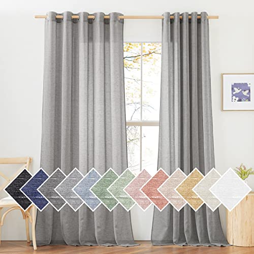 NICETOWN Sheer Linen Curtains (84")