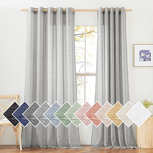 NICETOWN Linen Sheer Sliding Door Curtains