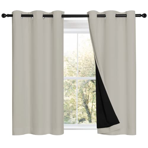 NICETOWN Natural 100% Blackout Curtains