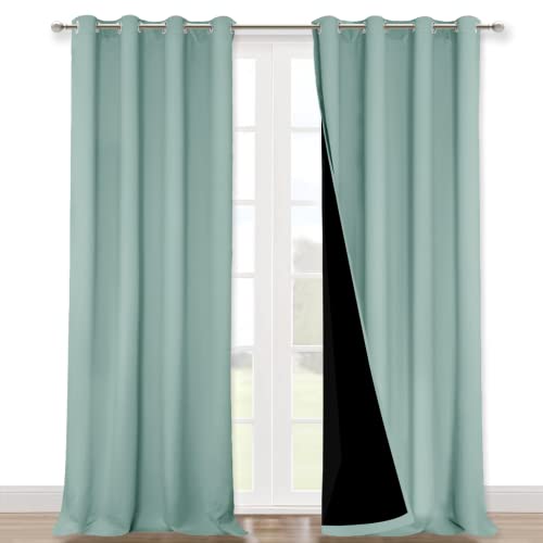 NICETOWN Aqua Blue 100% Blackout Curtains