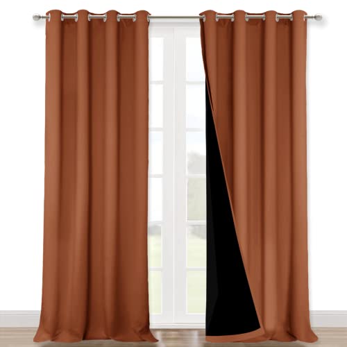 NICETOWN Burnt Orange 100% Blackout Curtains