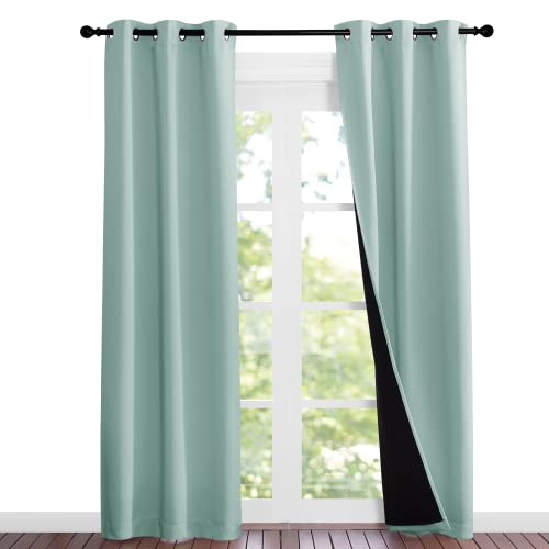 NICETOWN Aqua Blue Blackout Curtains