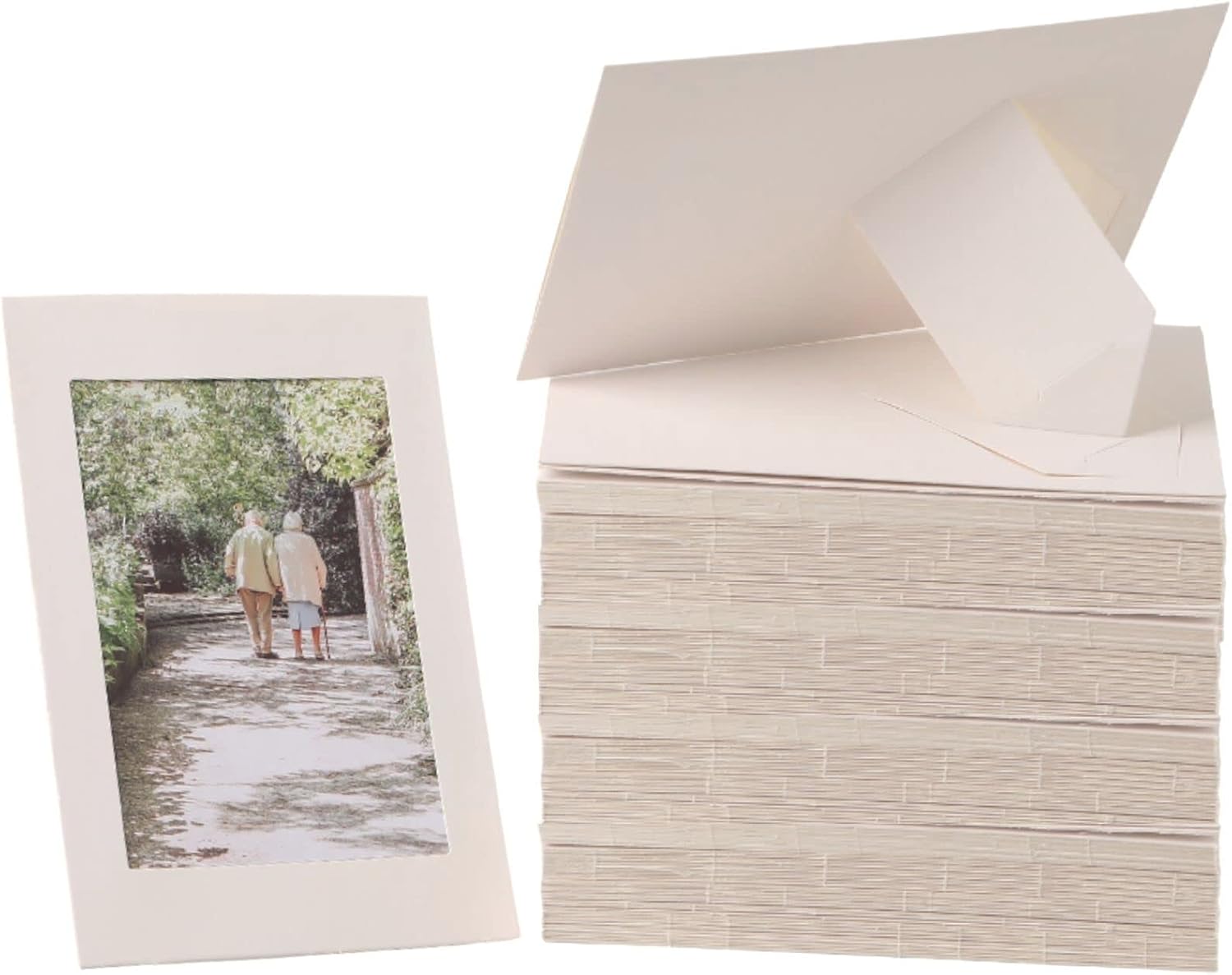 Litpoetic 200 Pack Standing Paper Picture Frames 4x6 - White