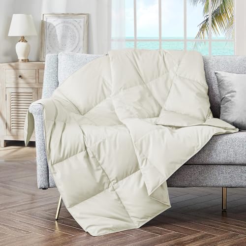 puredown Soft Feather Down Throw (Ivory)