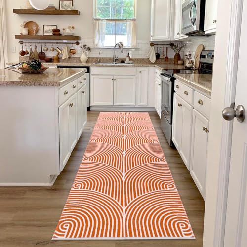 Tiffasea Hallway Runner Rug 2.6'x8', Washable Long Fall Kitchen Rugs Runner Woven Reversible Entryway Rugs Indoor Door Mat Outdoor Rug Low-Pile Carpet Runner for Laundry/Doorway/Bedroom