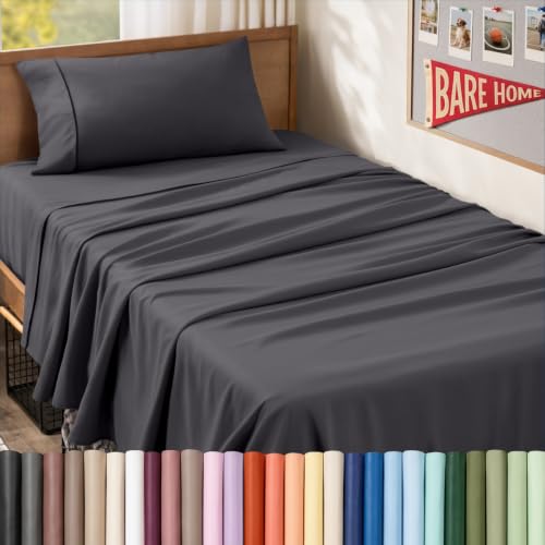 Bare Home Twin XL Sheet Set (Forged Iron Grey)