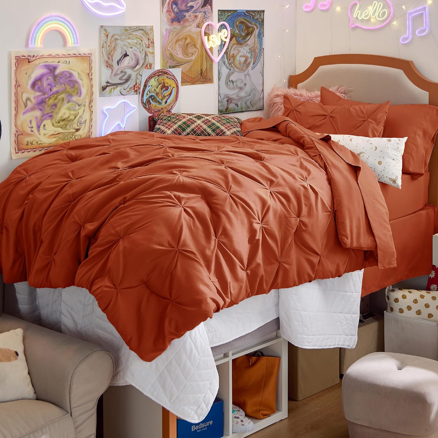 Bedsure Twin XL Comforter Set - Burnt Orange