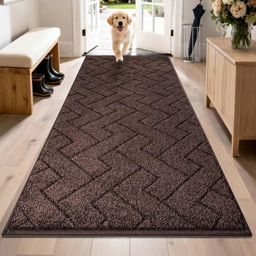 PURRUGS Dirt Trapping Door Mat 32" x 70", Brown