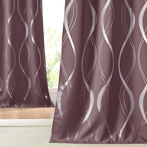 NICETOWN Dry Rose Blackout Curtain Panels 84