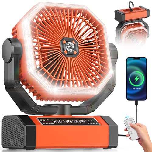Orteen 9-Inch Rechargeable Camping Fan