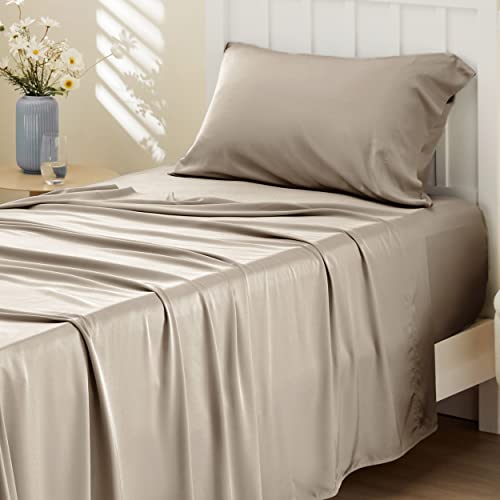 Bedsure Cooling Sheets Twin — Simply Taupe