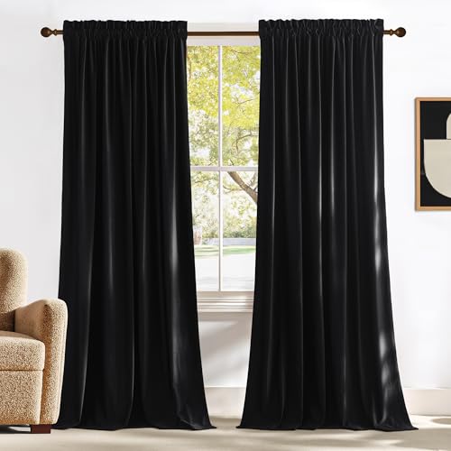 NICETOWN Black 102" Velvet