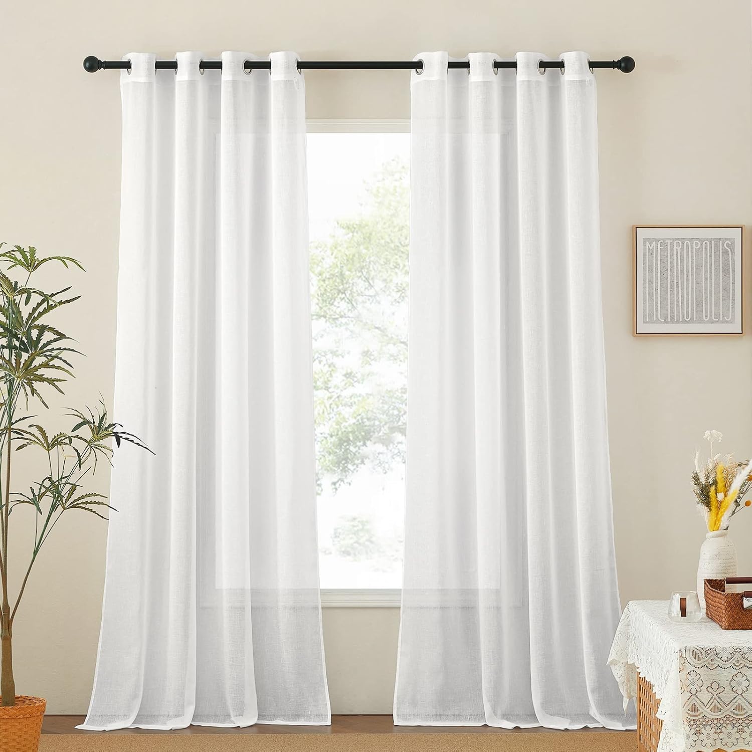 NICETOWN White Linen