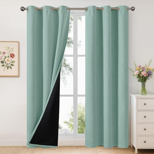 YoungsTex Sage Green Thermal 100% Blackout Curtains