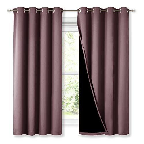 NICETOWN 100% Blackout Curtains 63" Long