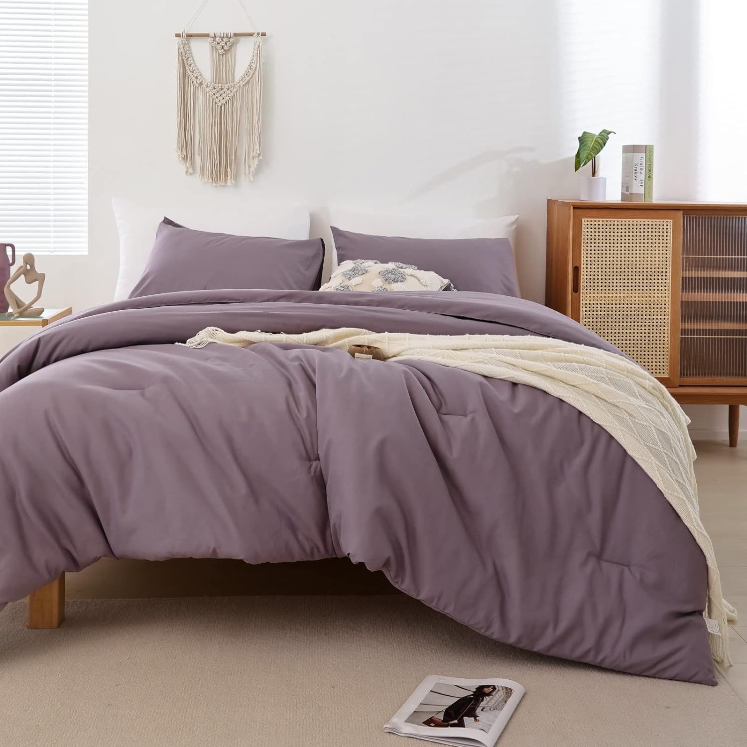 ROSGONIA Dusty Purple Twin Comforter