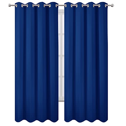 LEMOMO Blackout Curtains 66 x 95 inch/Royal Blue Curtains Set of 2 Panels/Thermal Insulated Room Darkening Bedroom Curtains