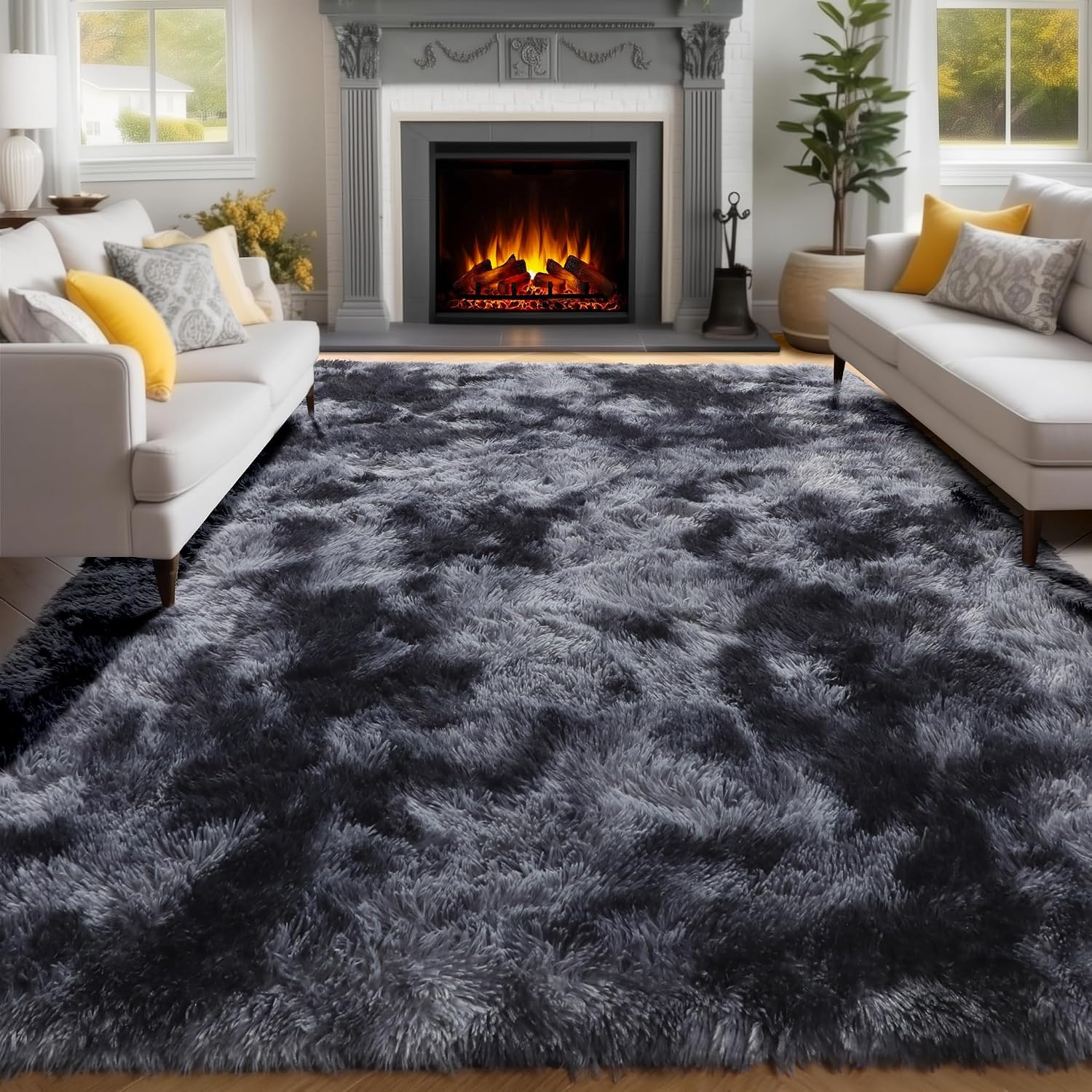 PAGISOFE Abstract Shaggy Area Rug 6x9